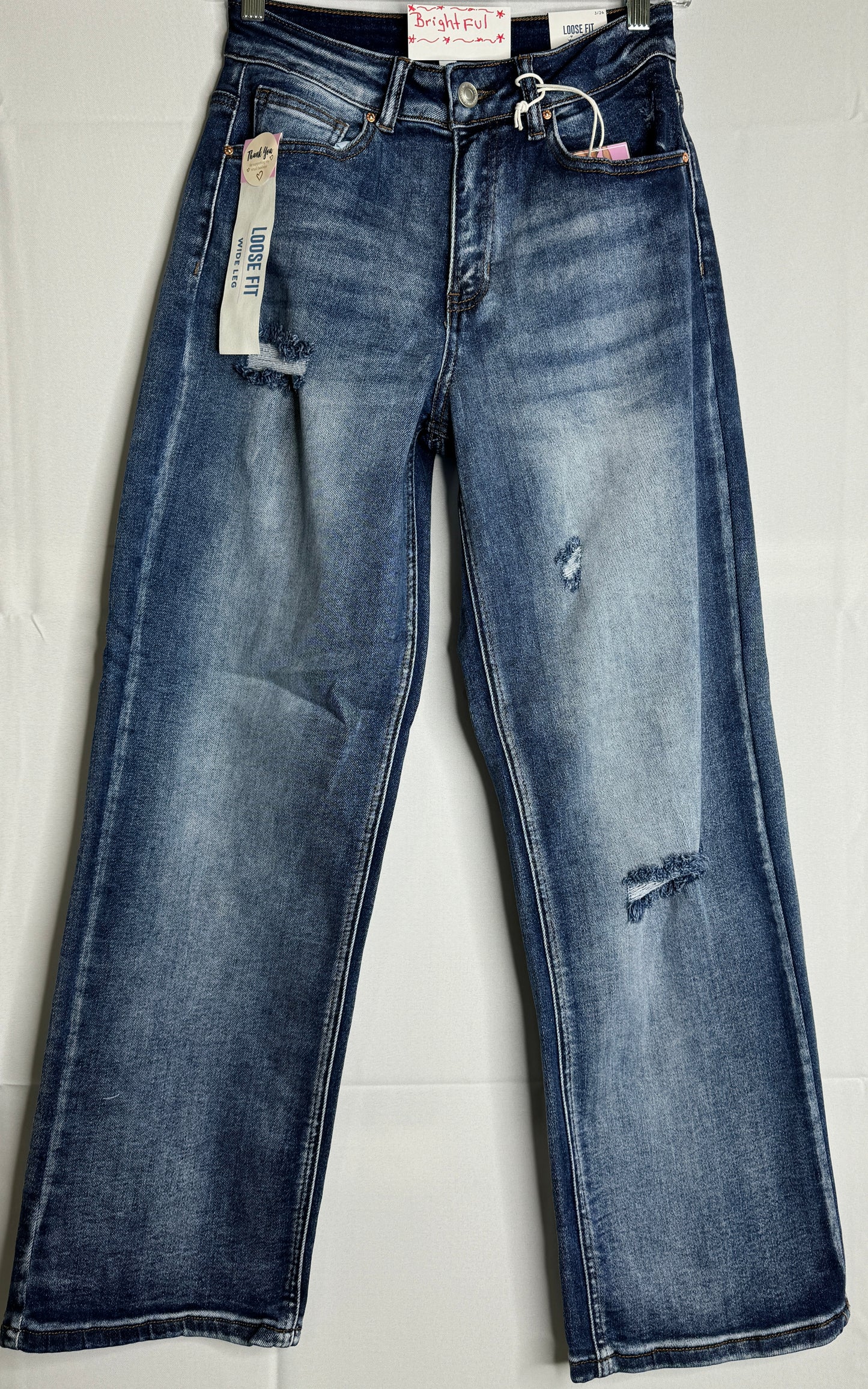 Washed-Ripped Loose Fit Denim Jeans