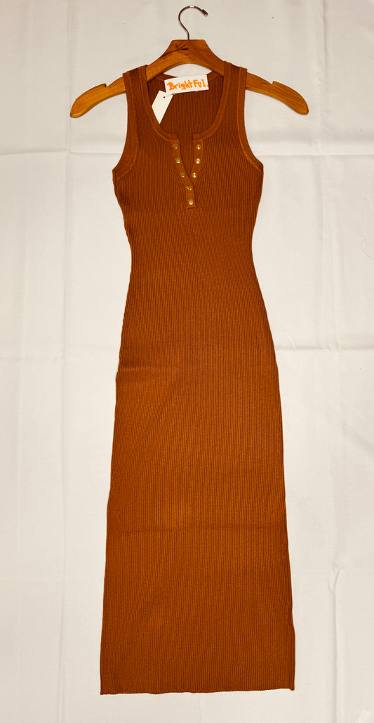 Essential Ribbed Henley Tank Dress